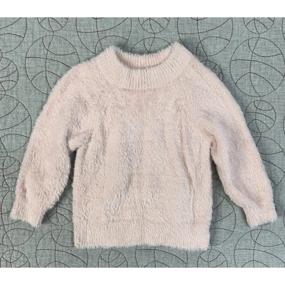 Hanna Andersson Toddler Plush Pink Fuzzy Sweater / Size‎ 2T